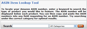 ASIN lookup tool